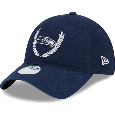 Casquette ajustable 9TWENTY Seattle Seahawks Leaves 9TWENTY pour femme New Era College bleu marine