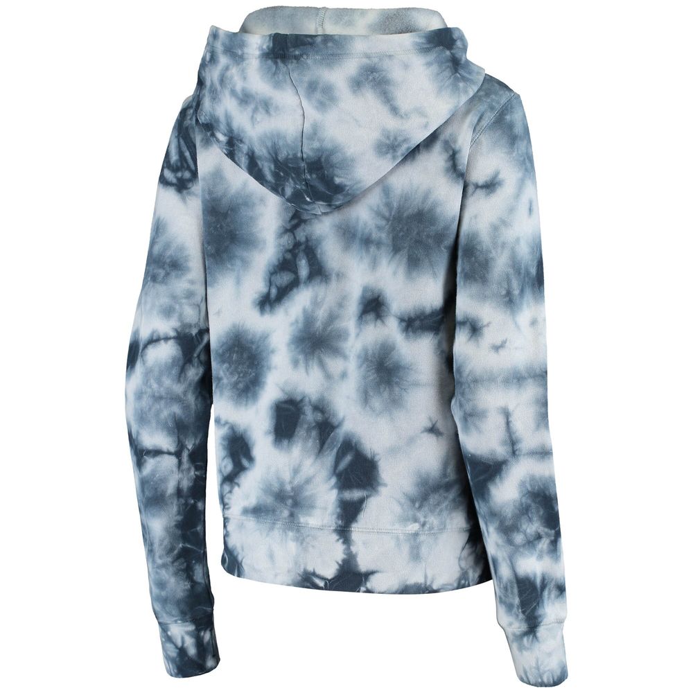 Women's New Era College Navy Seattle Seahawks Tie Dye Fleece Full-Zip Hoodie