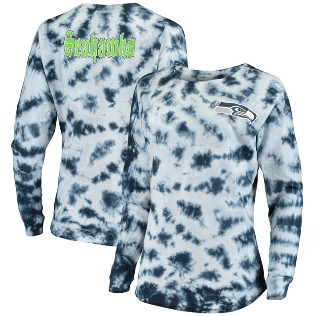 Women's New Era Black Carolina Panthers Tie-Dye Long Sleeve T-Shirt