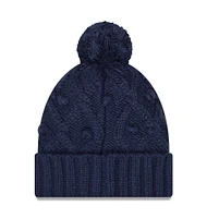 Women's New Era College Navy Seattle Seahawks Toasty Cuffed Knit Hat with Pom