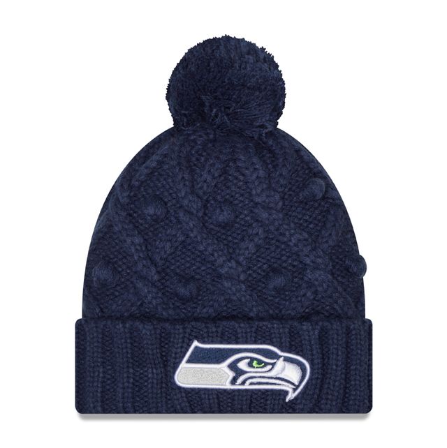 Bonnet en tricot à pompons Toasty Seattle Seahawks pour femme New Era College Navy - Bonnet