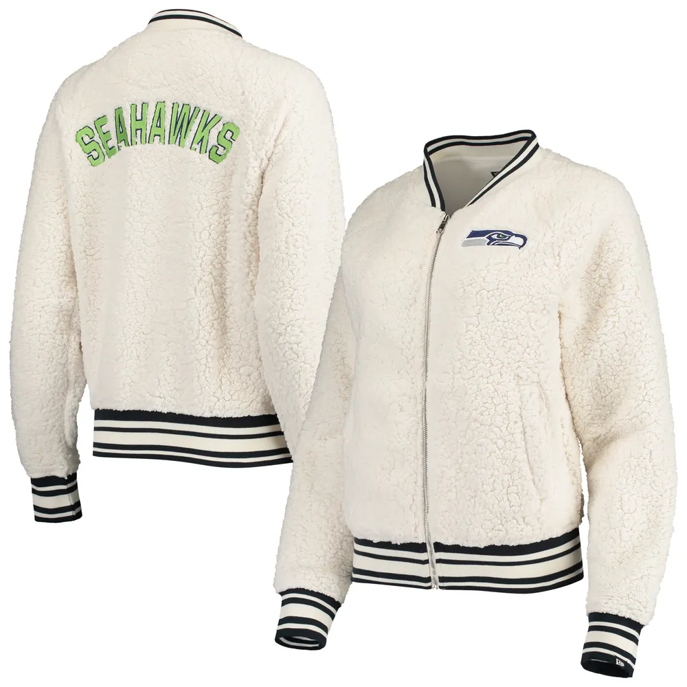 Lids Seattle Seahawks New Era Women's Sherpa Full-Zip Jacket - Cream