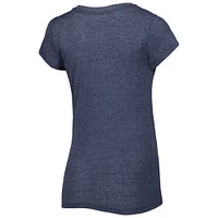 Women's New Era Heathered College Navy Seattle Seahawks Training Camp V-Neck T-Shirt