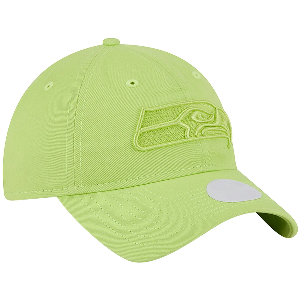 Women's New Era Neon Green Seattle Seahawks Color Pack Brights 9TWENTY Adjustable Hat