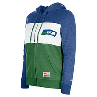 Women's New Era Royal Seattle Seahawks Color-Block Full-Zip Hoodie