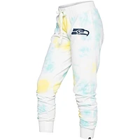Women's New Era White/Mint Seattle Seahawks Ice-Dye Lounge Pants