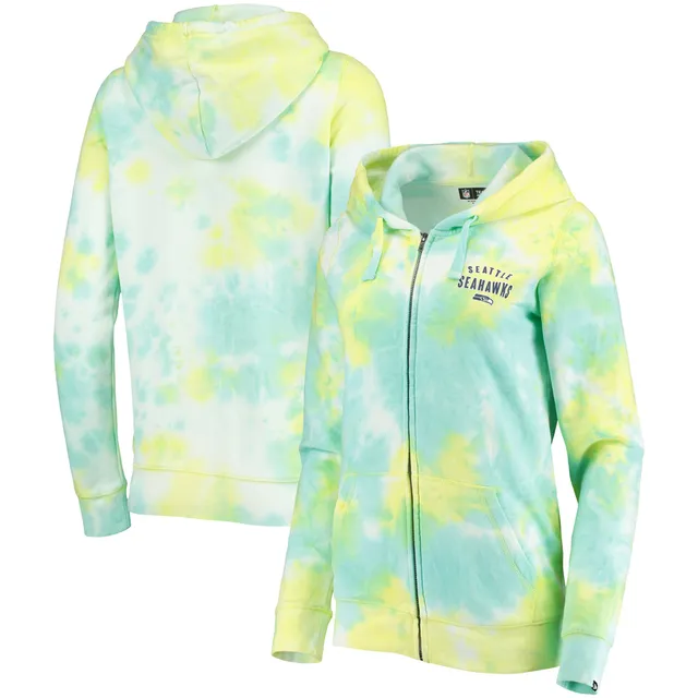 Women's New Era Black Pittsburgh Steelers Tie Dye Fleece Full-Zip Hoodie