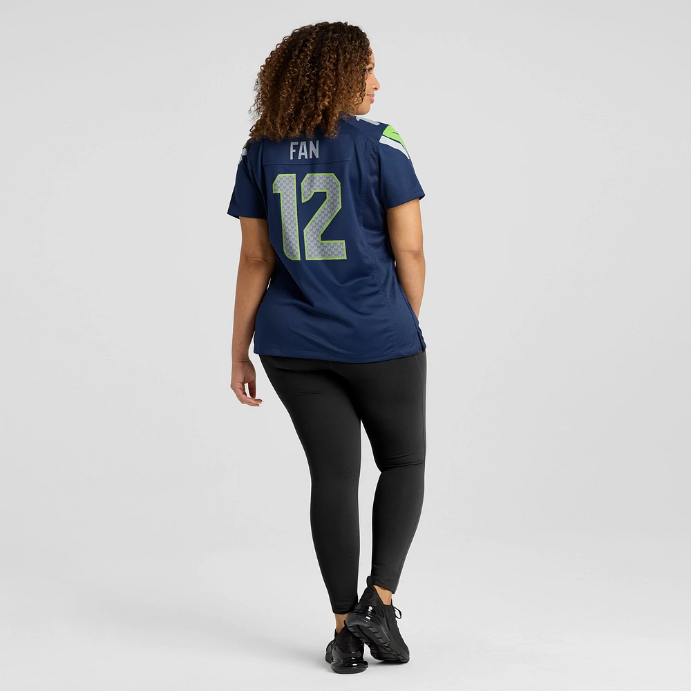 Maillot de joueur Nike 12s Seattle Seahawks pour femme, bleu marine