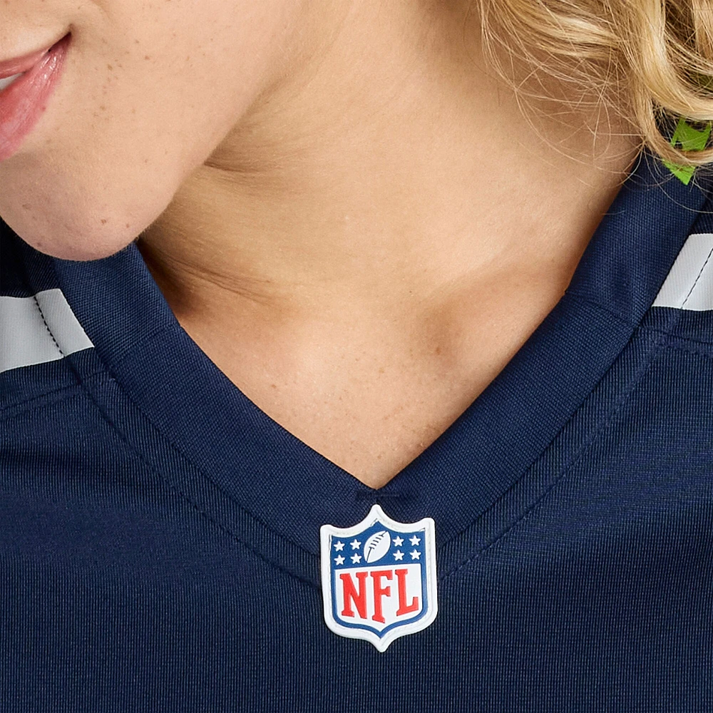 Maillot de match d'équipe Nike Abraham Lucas College Navy Seattle Seahawks pour femme