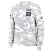 Women's Nike Arctic Camo Seattle Seahawks 2024 Salute To Service Performance Long Sleeve T-Shirt