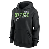 Sweat à capuche en polaire Nike Seattle Seahawks Wordmark Club pour femme, noir