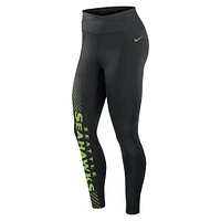 Women's Nike Black Seattle Seahawks Yard Line Crossover Leggings