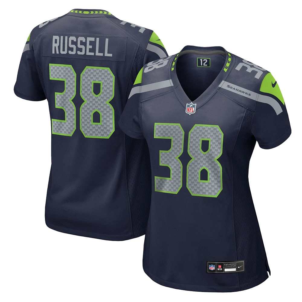 Maillot de match Nike Brady Russell College Navy pour femme des Seattle Seahawks