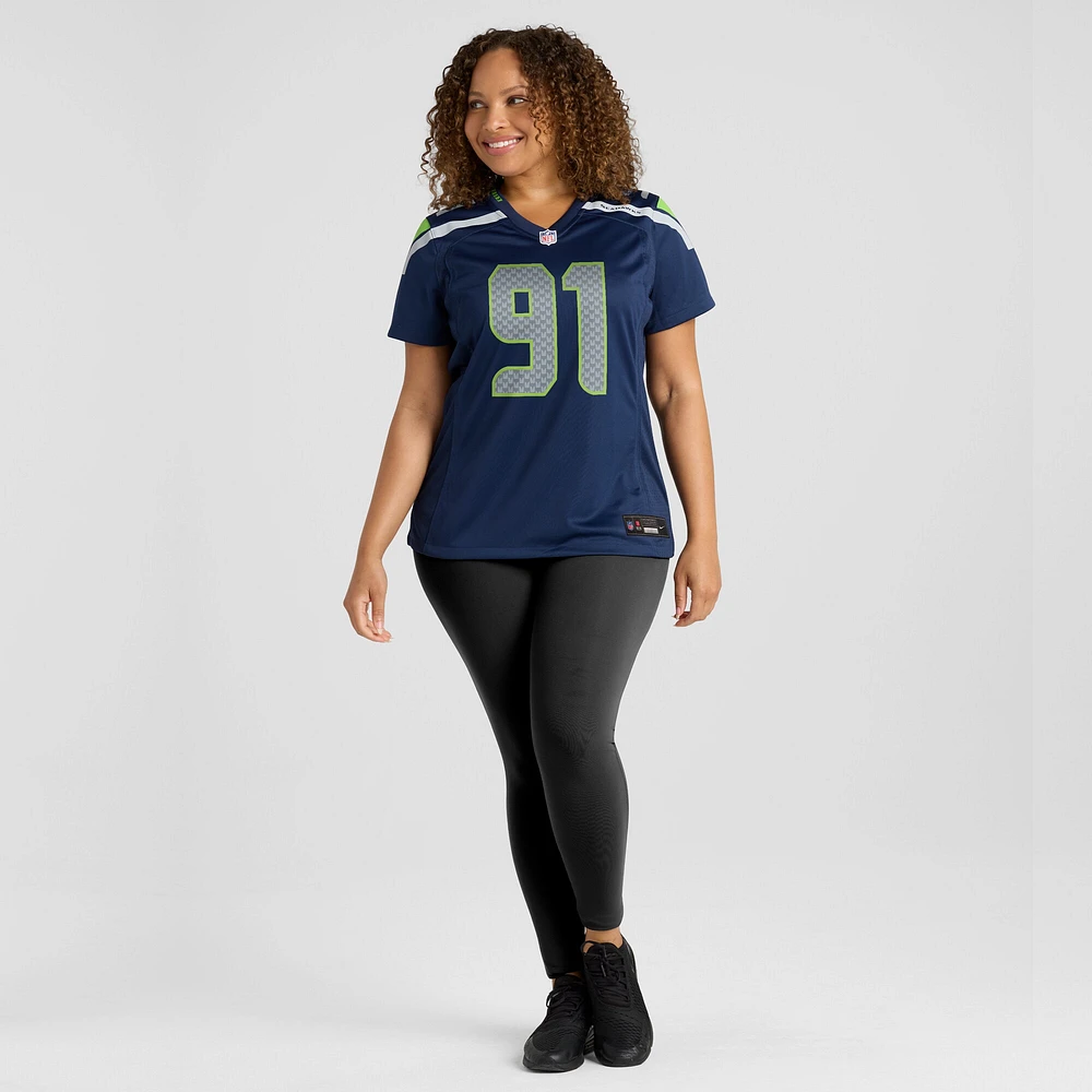 Maillot de match Nike Bryan Mone pour femmes, bleu marine, Seattle Seahawks