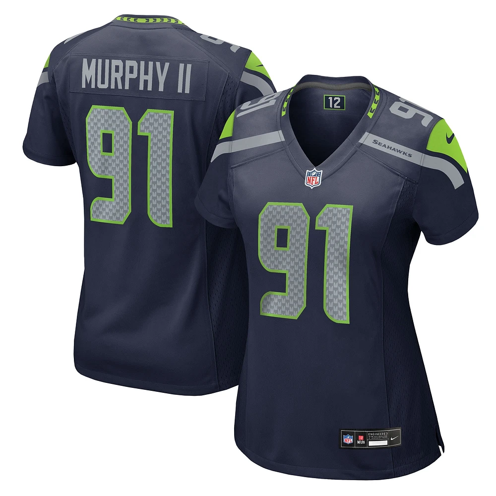 Maillot de match d'équipe Nike Byron Murphy II College Navy pour femme des Seattle Seahawks