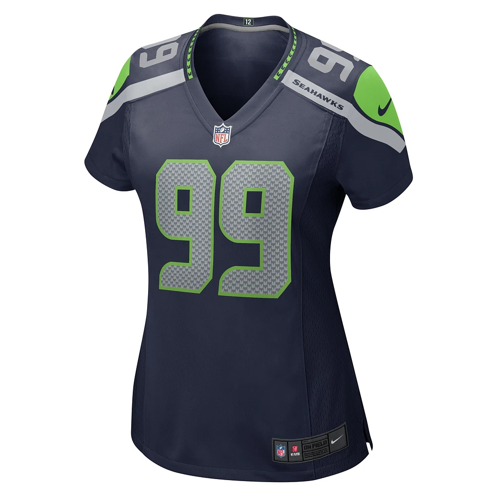 Maillot de match Nike Carl Davis Jr. pour femme, bleu marine, Seattle Seahawks