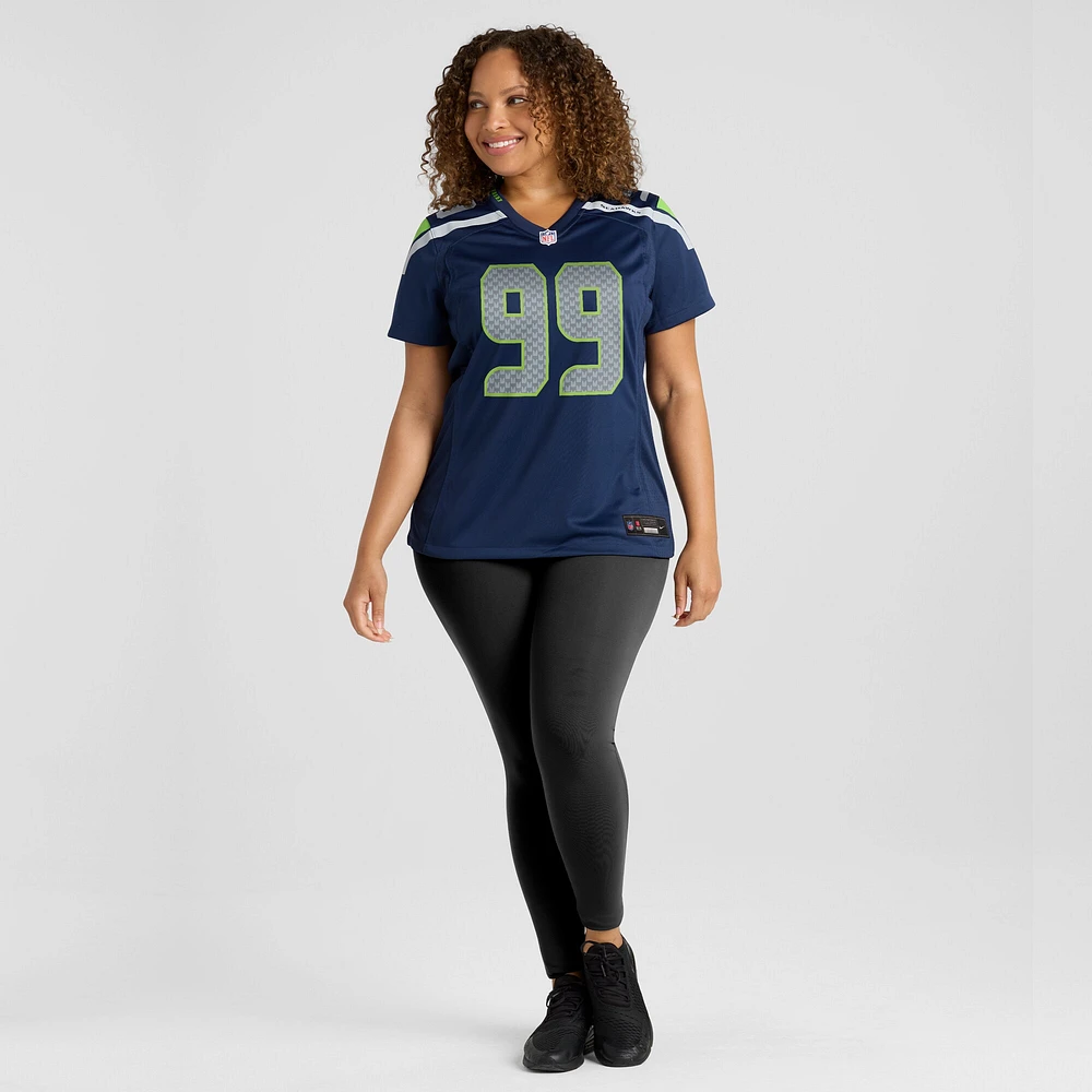 Maillot de match Nike Carl Davis Jr. pour femme, bleu marine, Seattle Seahawks