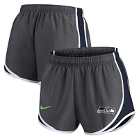 Women's Nike Charcoal Seattle Seahawks Logo Performance Tempo Shorts