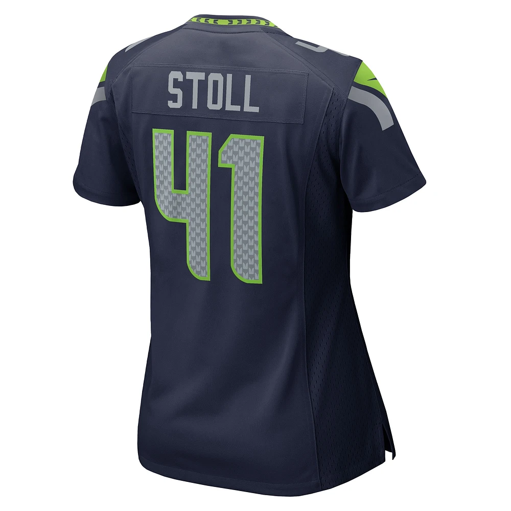 Maillot de match d'équipe Nike Chris Stoll College Navy des Seattle Seahawks pour femme