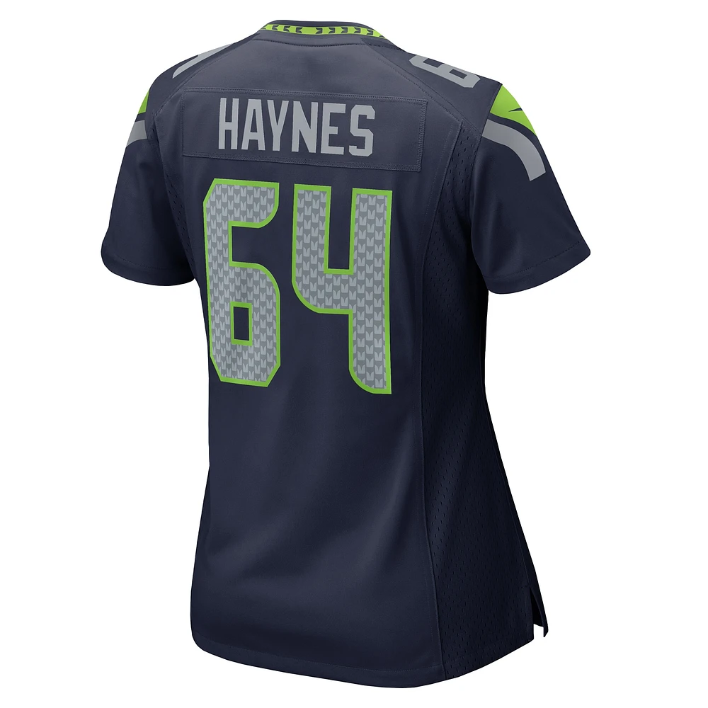 Maillot de match Nike Christian Haynes College Navy Seattle Seahawks pour femme