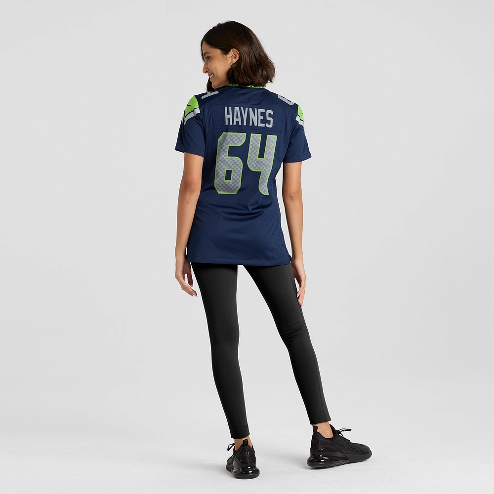 Maillot de match Nike Christian Haynes College Navy Seattle Seahawks pour femme