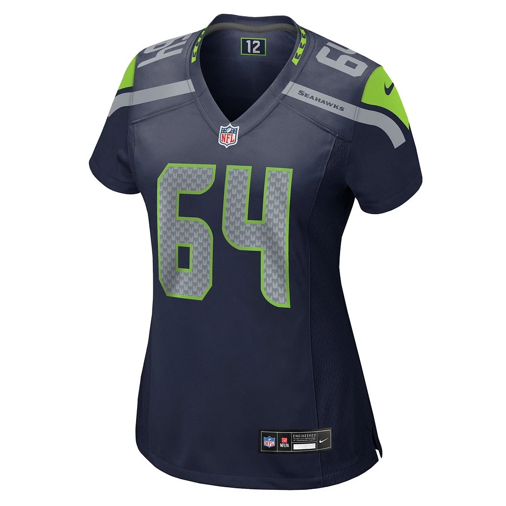 Maillot de match d'équipe Nike Christian Haynes College Navy Seattle Seahawks pour femme