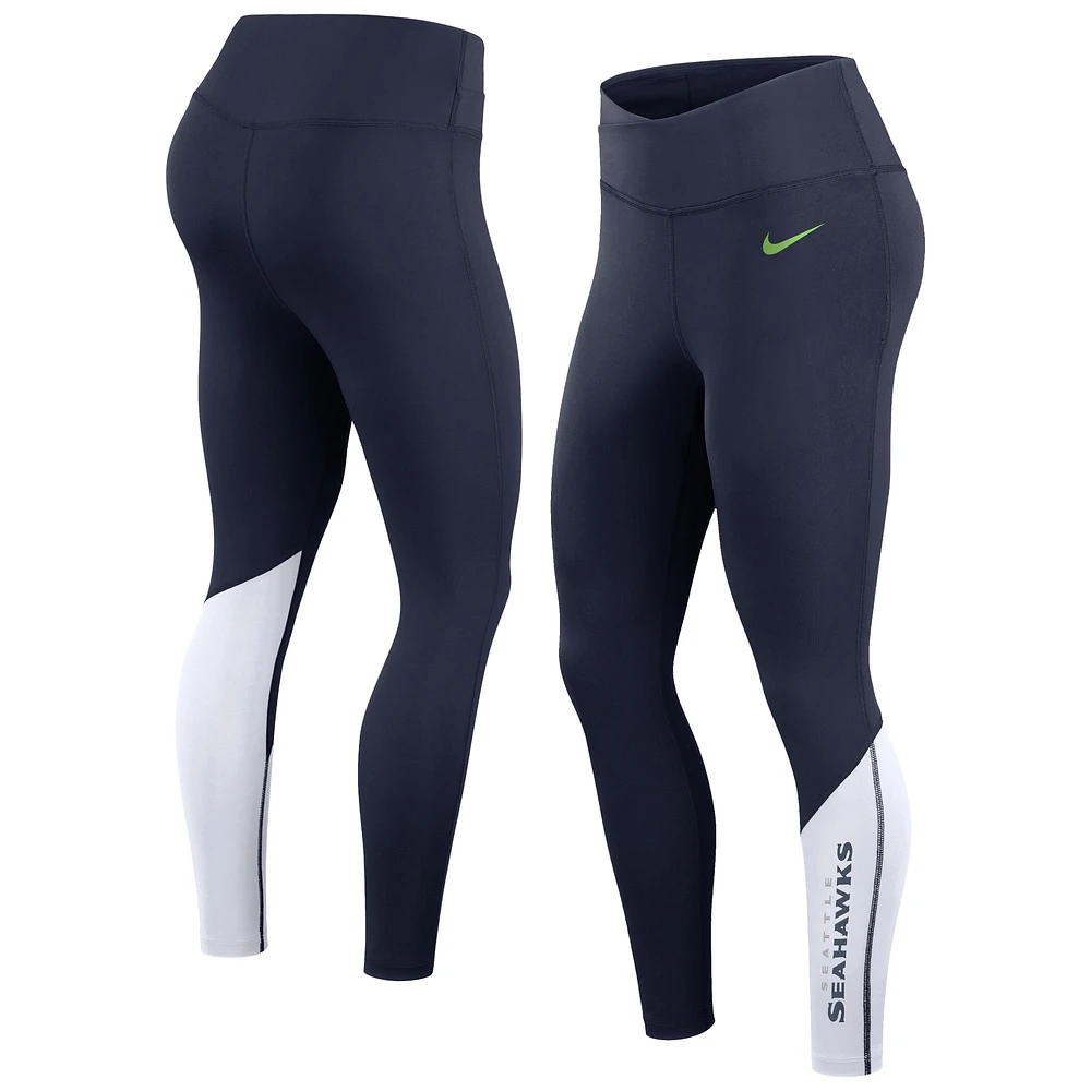 Women's Nike College Navy/White Seattle Seahawks 7/8 Performance Leggings