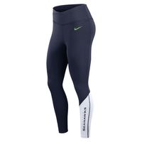 Women's Nike College Navy/White Seattle Seahawks Wordmark Performance - Leggings