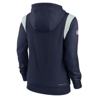 Women's Nike College Navy Seattle Seahawks Athletic Stack Performance - Pullover Hoodie