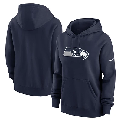 Women's Nike College Navy Seattle Seahawks Club Fleece Pullover Hoodie