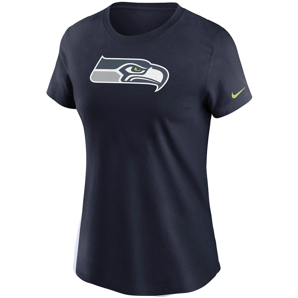 Women's Nike College Navy Seattle Seahawks Logo Essential T-Shirt