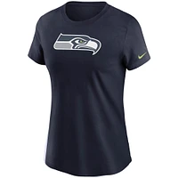 Women's Nike College Navy Seattle Seahawks Logo Essential T-Shirt