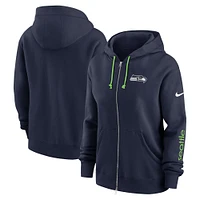 Women's Nike College Navy Seattle Seahawks Phoenix Full-Zip Hoodie