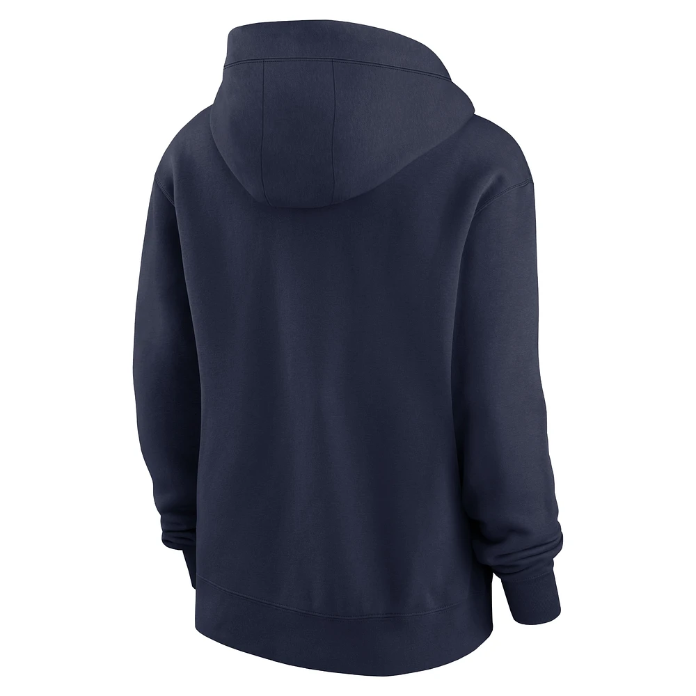 Sweat à capuche entièrement zippé Nike College Navy Seattle Seahawks grande taille pour femme