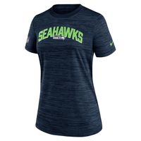 Women's Nike College Navy Seattle Seahawks Sideline Velocity Lockup Performance - T-Shirt