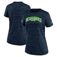 Women's Nike College Navy Seattle Seahawks Sideline Velocity Lockup Performance - T-Shirt