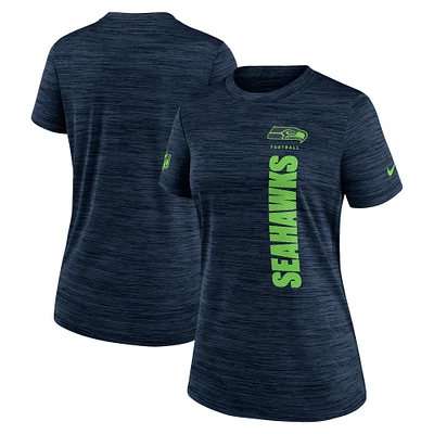 Women's Nike College Navy Seattle Seahawks Sideline Velocity Performance T-Shirt