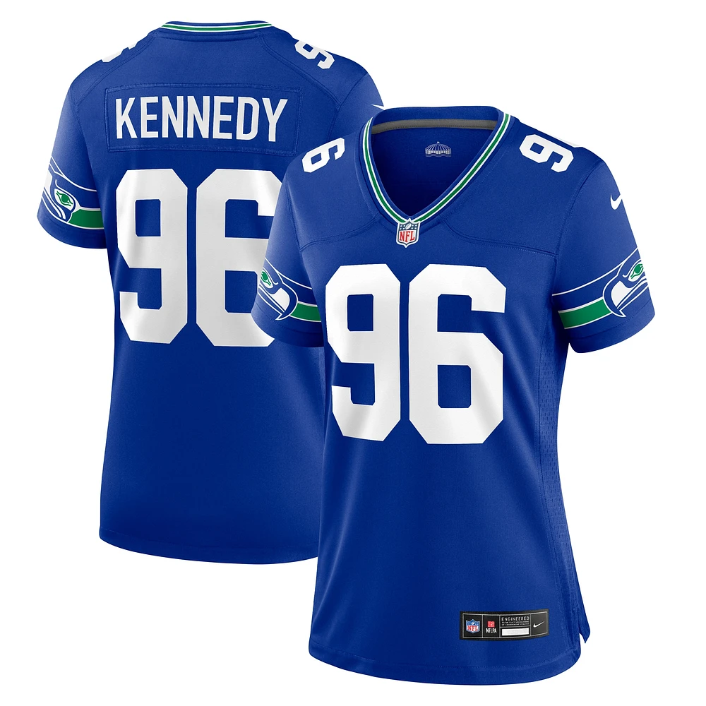 Maillot Nike Cortez Kennedy Royal Seattle Seahawks Throwback Player pour femme