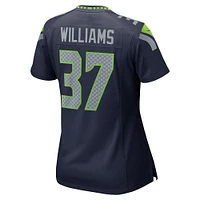 Maillot de match Nike Damarion Williams bleu marine des Seattle Seahawks pour femme