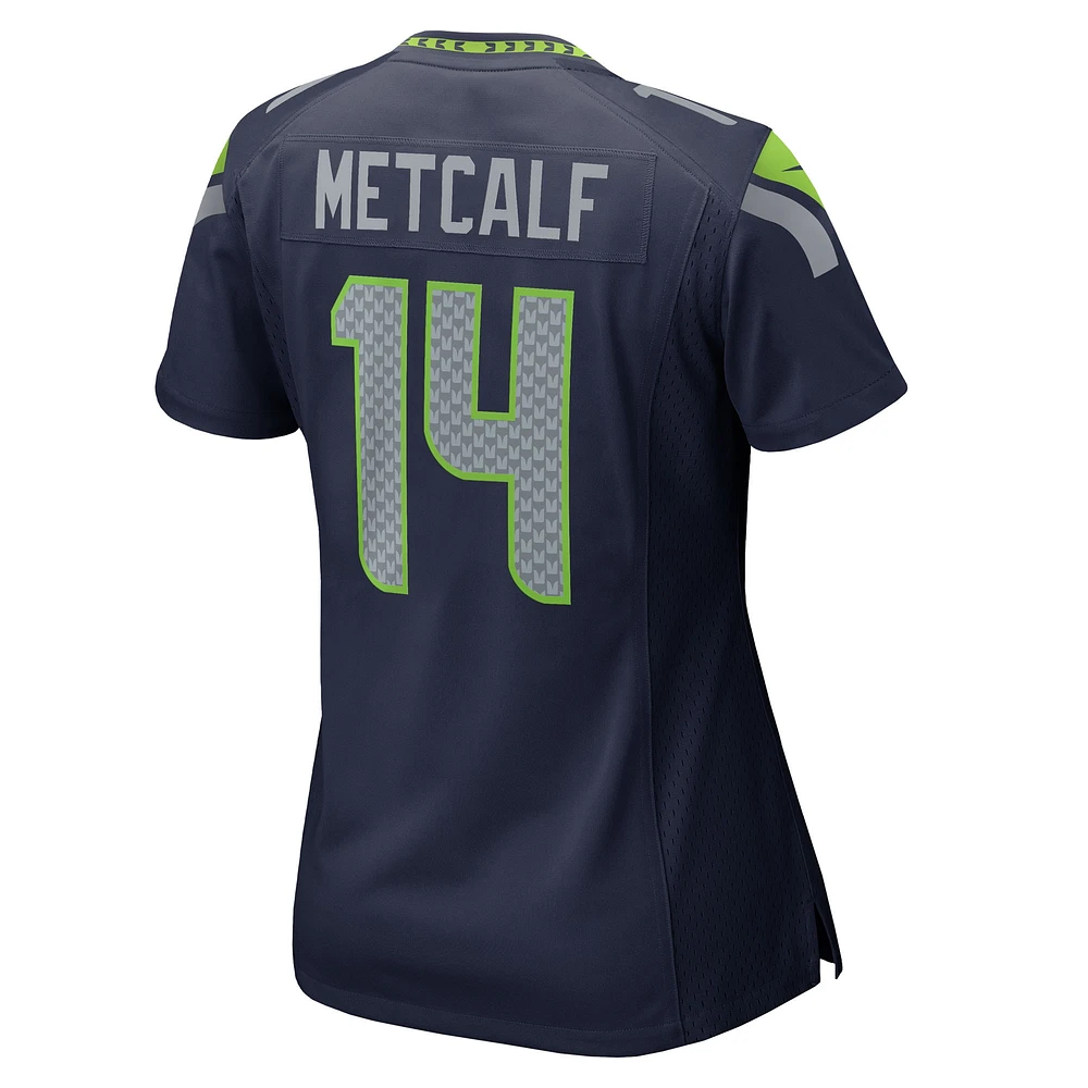 Maillot de jeu d'équipe Nike DK Metcalf College Navy Seattle Seahawks pour femme