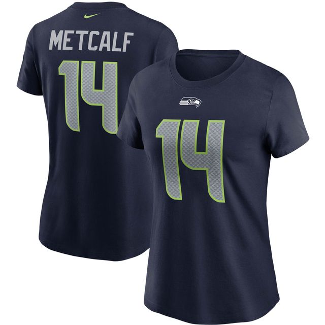 T-shirt Nike DK Metcalf College Navy pour femmes, nom et numéro des Seahawks de Seattle