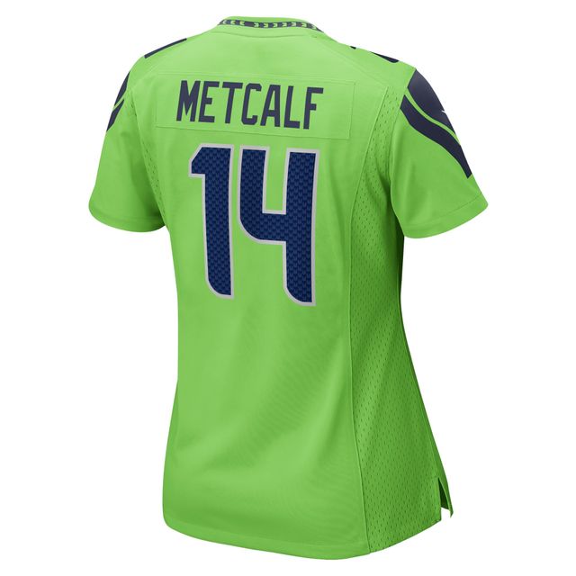 Maillot de match Nike DK Metcalf pour femme, vert fluo, Seattle Seahawks