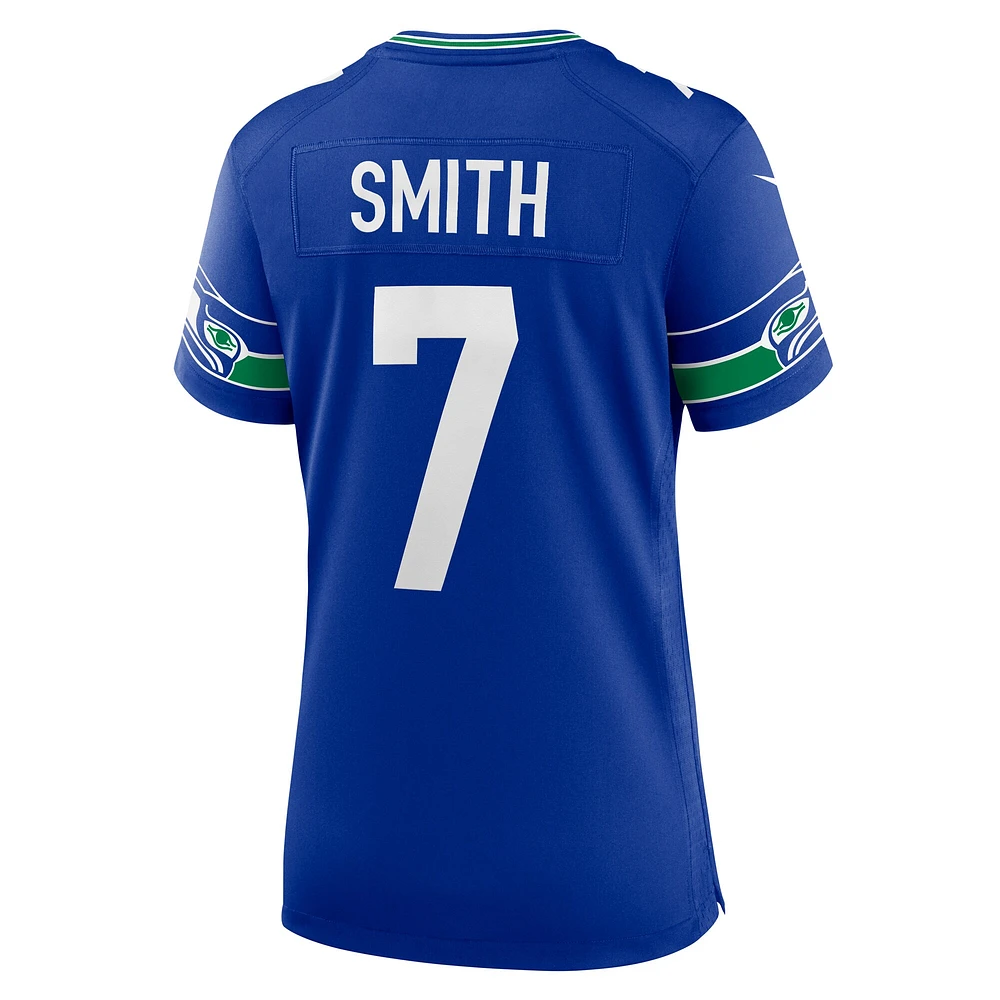 Maillot de joueur Nike Geno Smith Royal Seattle Seahawks pour femme