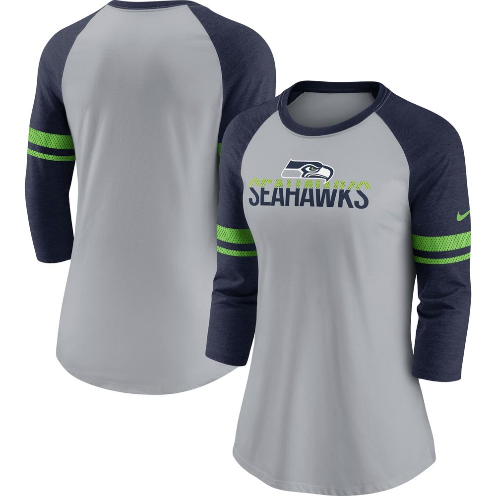 Seattle Seahawks Nike Tri-Blend Raglan Athletic Long Sleeve