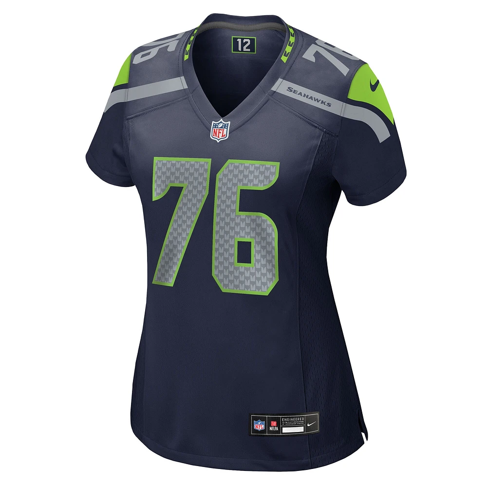 Women's Nike Grey Zabel  College Navy Seattle Seahawks Team Game Jersey
