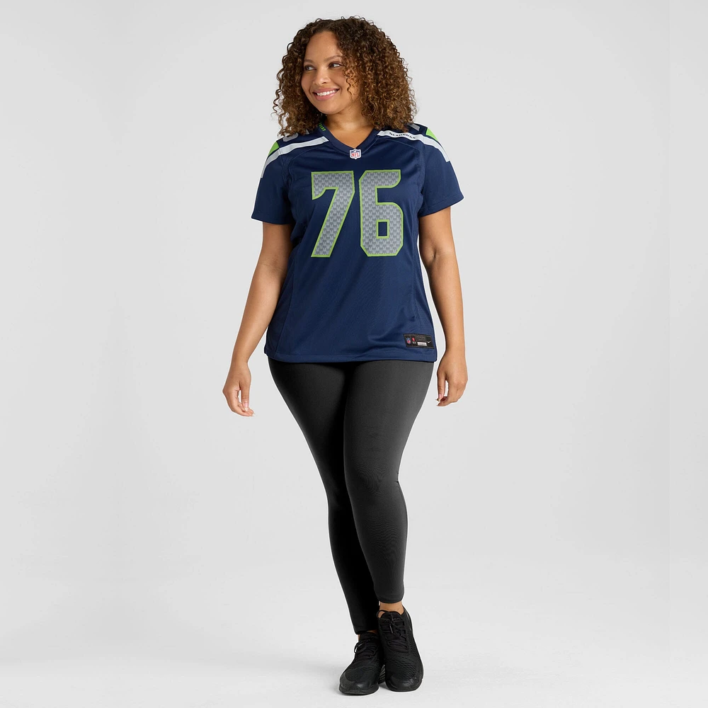 Women's Nike Grey Zabel  College Navy Seattle Seahawks Team Game Jersey