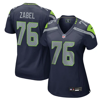 Women's Nike Grey Zabel  College Navy Seattle Seahawks Team Game Jersey