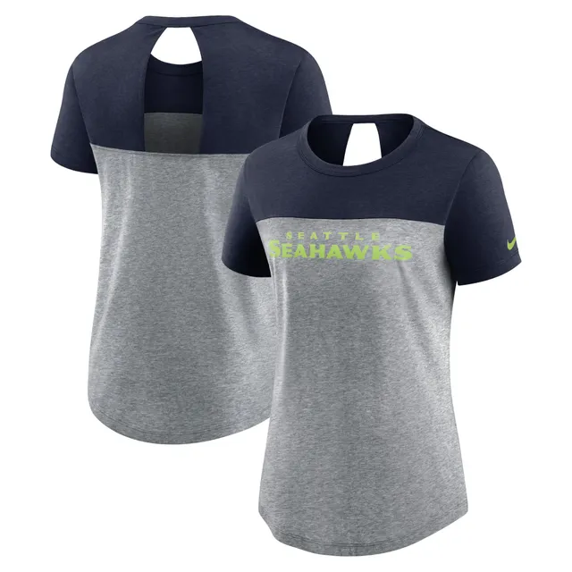 Seattle Seahawks Fanatics Branded Women's Wordmark Long Sleeve V-Neck T- Shirt - College Navy