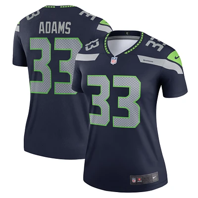 Haut Nike Jamal Adams bleu marine pour femme, joueur légendaire des Seattle Seahawks