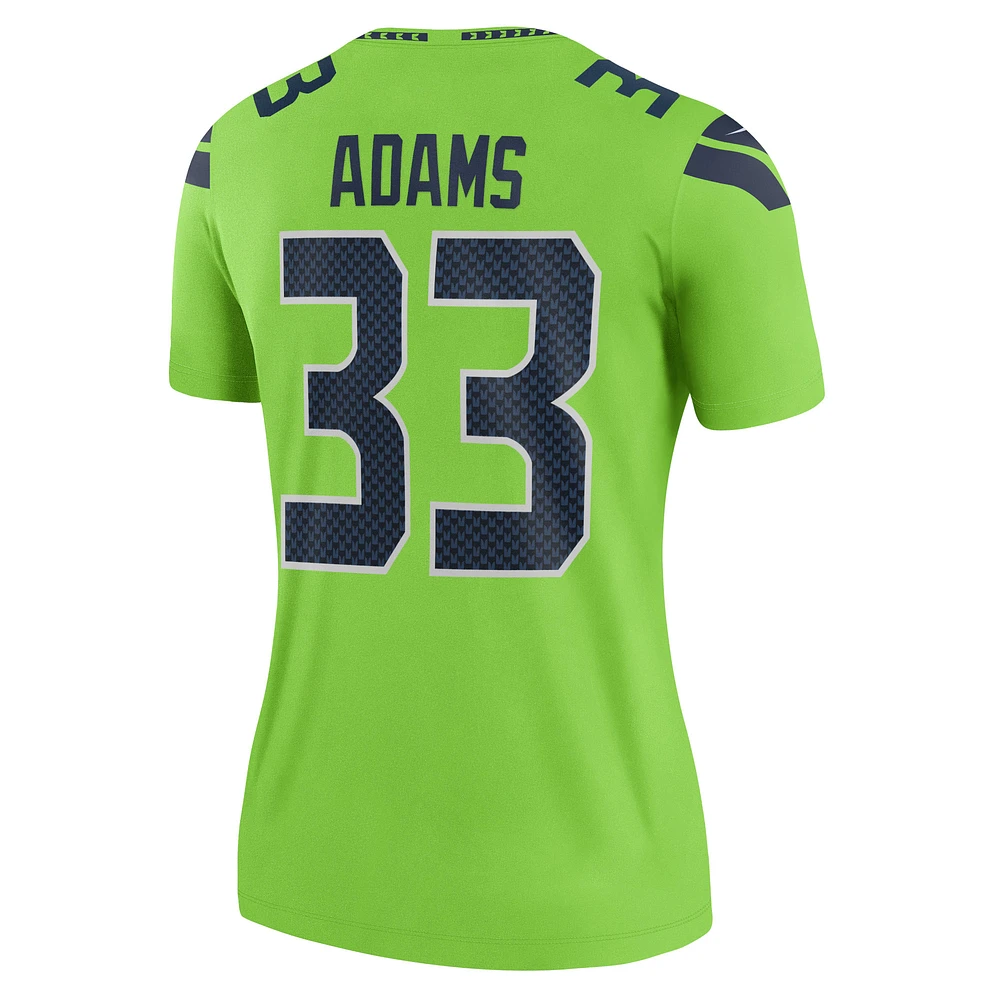 Women's Nike Jamal Adams  Neon Green Seattle Seahawks Alternate Legend Player Performance Top